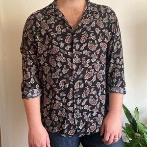 Paisley long sleeve button up